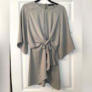 Adeline Sage Green Tie Dress